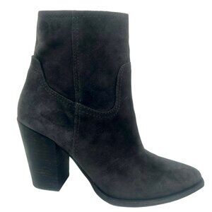 Dolce Vita Kelani Booties Boots Women 9 Gray Suede Leather Block Heel Point Toe